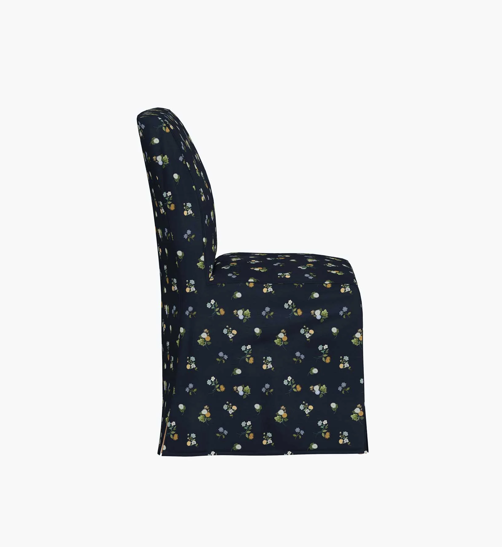Frances Slipcover Dining Chair - Ditsy Dahlia Navy - Image 4