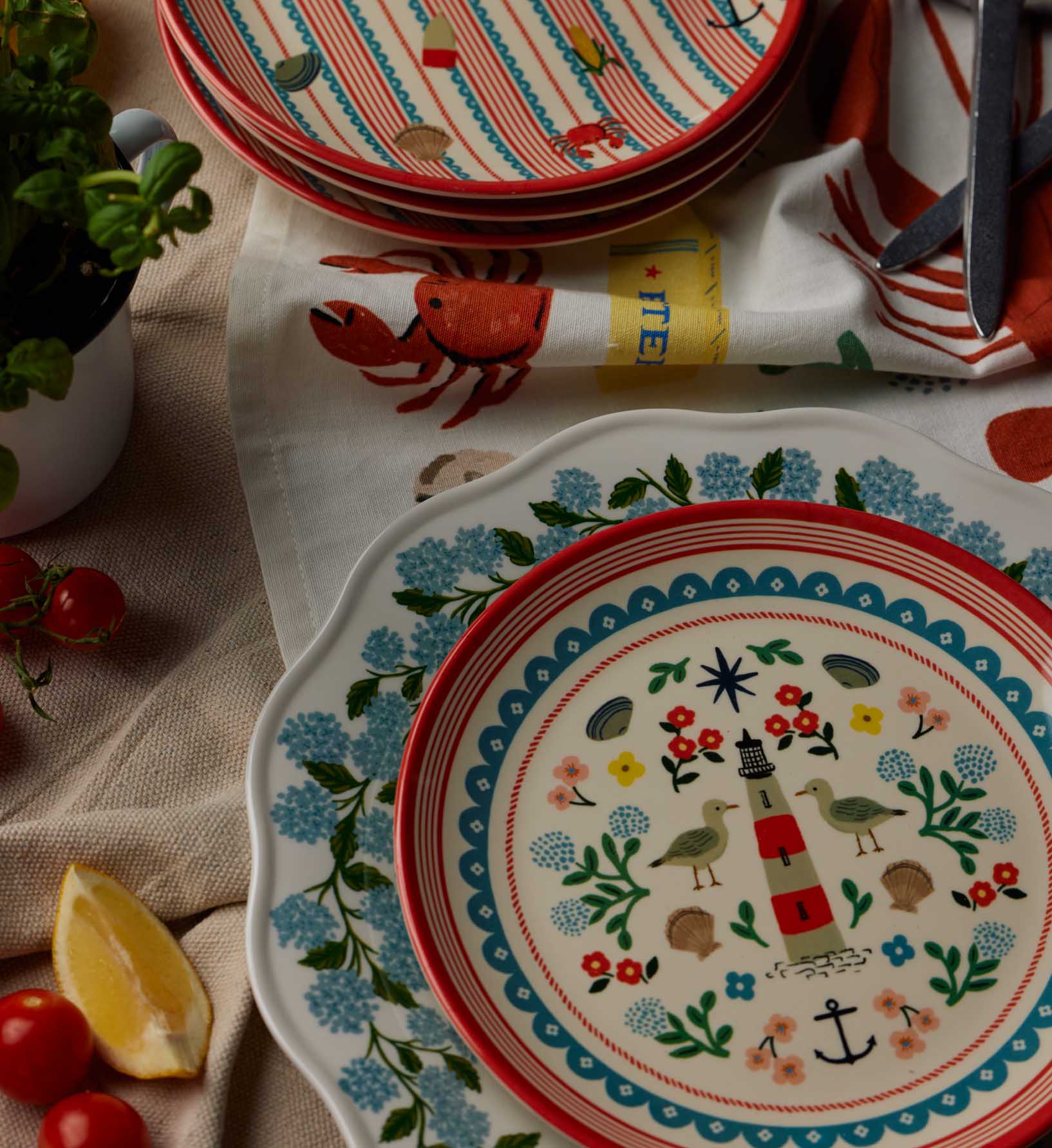 Melamine Assorted Dessert Plates - Seaside - Image 3