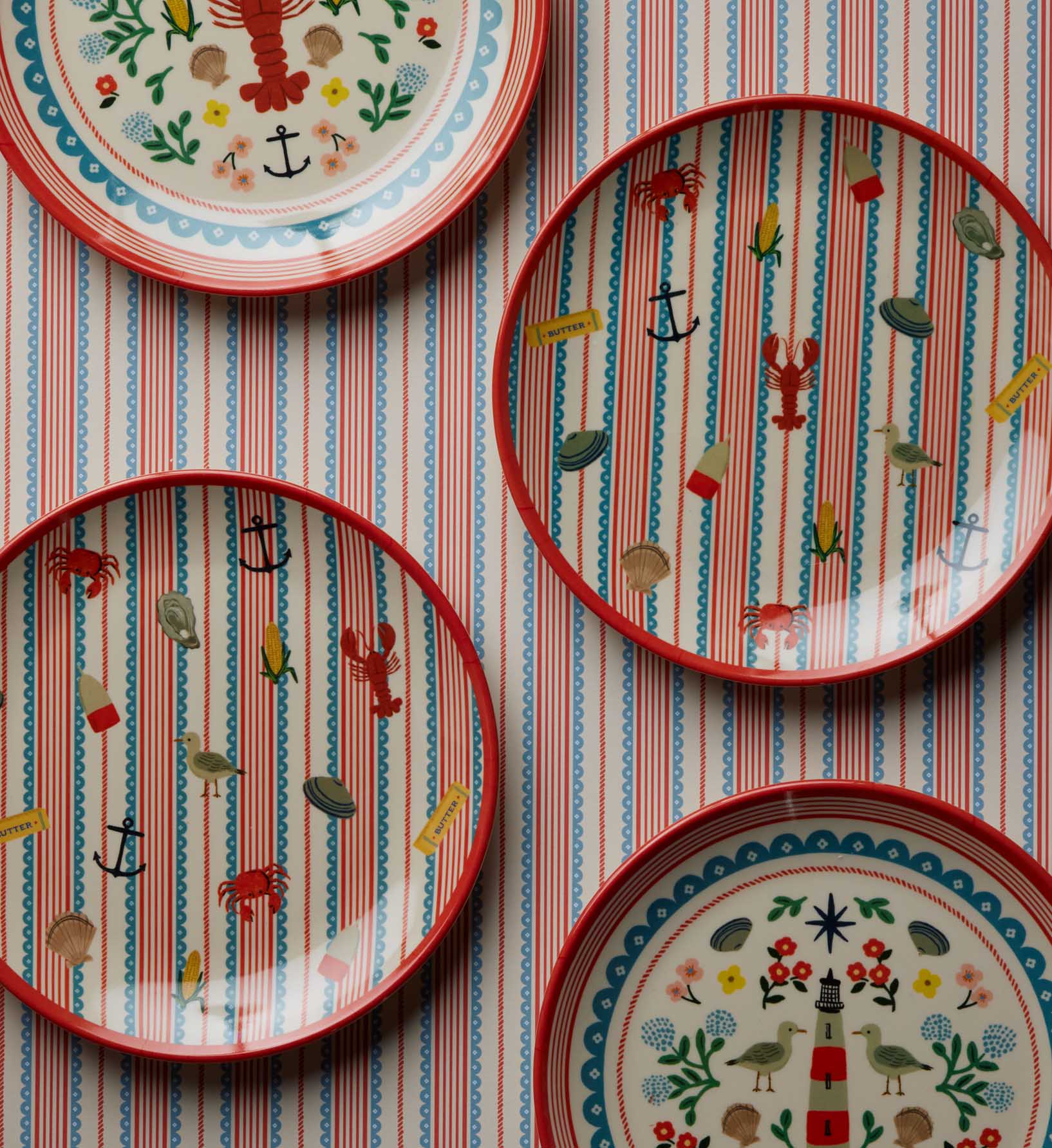 Melamine Assorted Dessert Plates - Seaside - Image 4