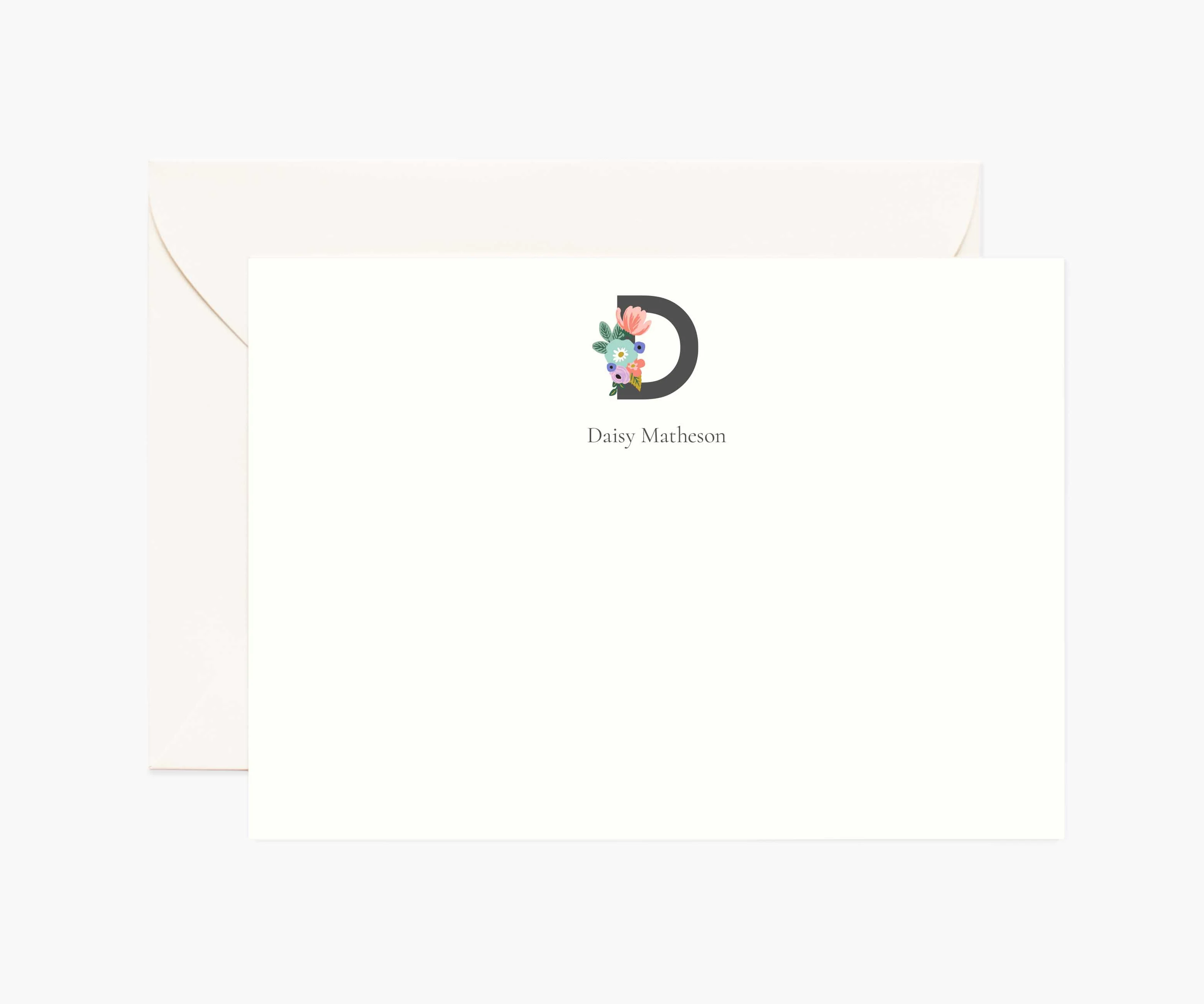 Monogram Personalized Stationery - D